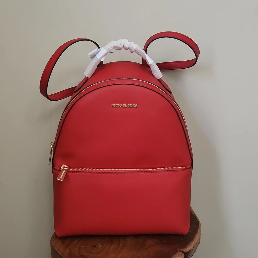 Michael Kors NWT Sheila Medium Bright Red Backpack